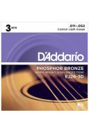 D'Addario Acoustic Guitar EJ26-3D Phosphor Bronze Custom Light 11-52 - 3 Pack additional images 1 1