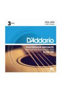 D'Addario Acoustic Guitar EJ16-3D Phosphor Bronze Light 12-53 - 3 Pack additional images 1 1