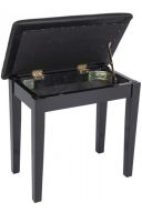 Kinsman Black Piano Stool / Bench With Storage additional images 1 2
