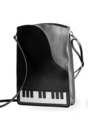 Leather Shoulder Bag - Piano Design additional images 1 1