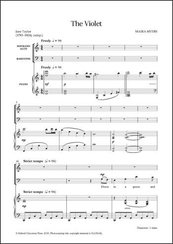 Myers: The Violet for SABar and piano (OUP DIGITAL)