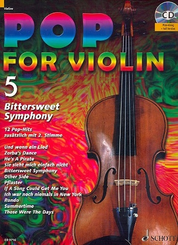 Pop For Violin 5 Bitter Sweet Symphony For 1 Or 2 Violins Book Backing Tracks Schott