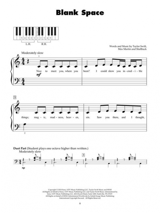 Taylor Swift Red Sheet Music Book Easy Piano Lyrics Song Book 16 Pop Songs