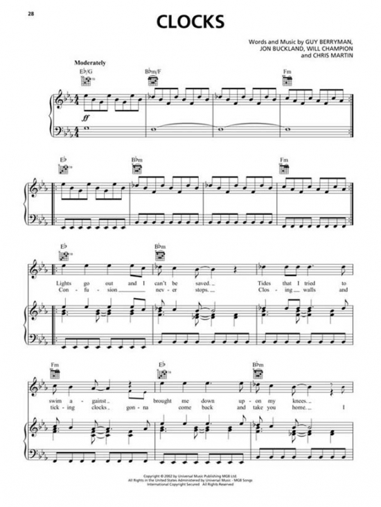 Coldplay Sheet Music Collection: Piano Vocal Guitar :: All Sheet Music