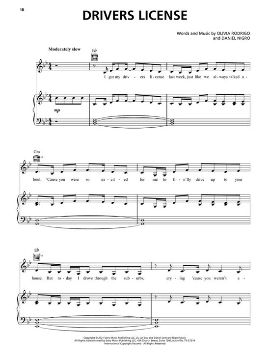 traitor by Olivia Rodrigo - Piano, Vocal, Guitar - Digital Sheet Music