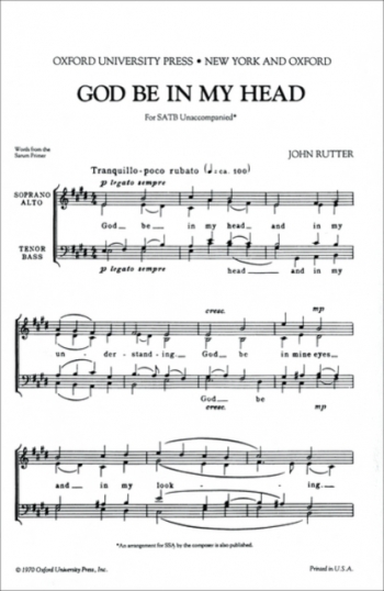 God Be In My Head : Vocal: Satb Unaccomp (OUP)