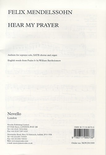 Hear My Prayer Vocal SATB (Novello)