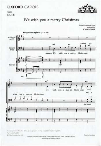 We Wish You A Merry Christmas: Vocal SATB (OUP)