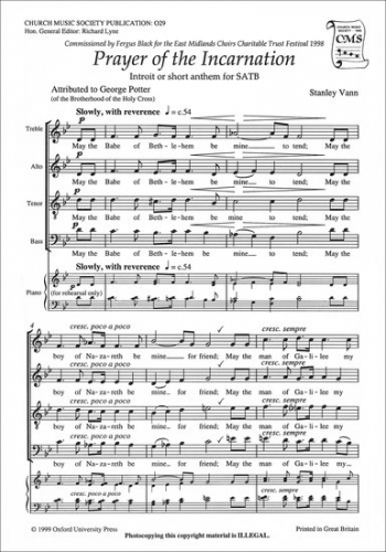 Prayer On Incarnation-Vocal-Satb