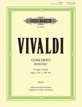 Concerto G Major Op./3:  RV310: Violin & Piano (Peters)