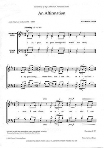 An Affirmation: Vocal SATB (OUP)