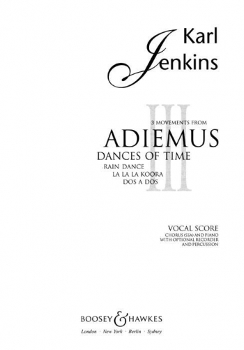Adiemus: 3 Movements From: Vocal Score (Karl Jenkins)