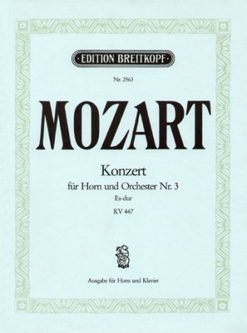 Horn Concerto No.3 Eb Major KV447: French Or Tenor Horn & Piano (Breitkopf)