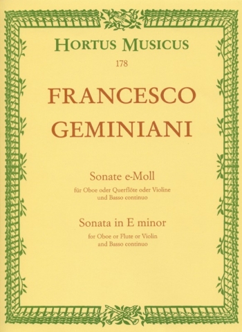 Sonata E Minor: Oboe & Piano (Hortus Musicus)
