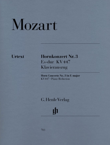 Horn Concerto No.3 Eb Major KV447: French Or Tenor Horn & Piano (Henle)