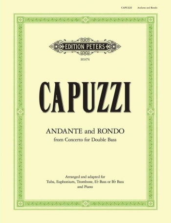 Andante & Rondo From Concerto For Double Bass Arr Trombone Or Tuba & Piano (Peters)