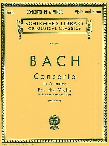 Concerto A Minor No.1 Bwv1041: Violin & Piano (Schirmer)