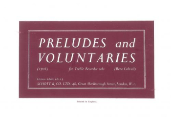 Preludes And Voluntaries: Treble Recorder Solo