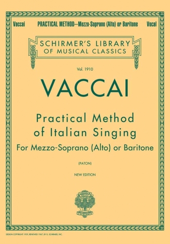 Practical Method Of Italian Singing Mezzo Soprano Or Baritone (Schirmer)