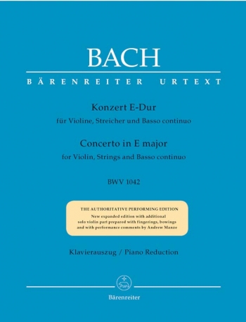 Concerto E Major No.2 Bwv1042: Violin & Piano (Barenreiter)