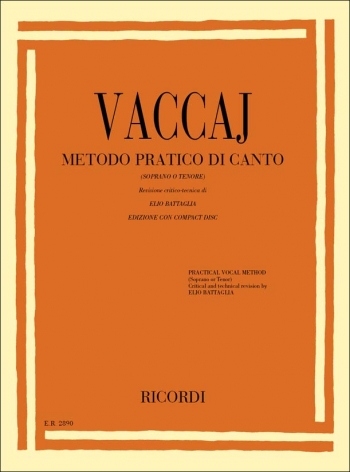 Practical Method (Metodo Pratico Di Canto) High Voice: Sop Or Tenor: Book & Cd (Ricordi)