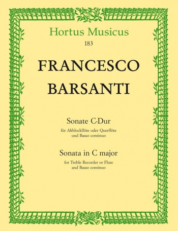 Sonata In C : Treble Recorder and Piano (Hortus Musicus)