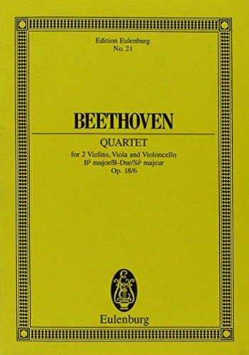 String Quartet: Bb Major Op18: 6: Miniature Score
