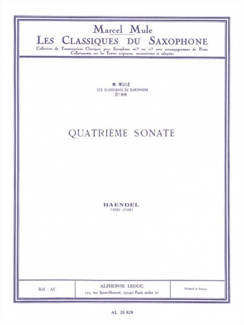 Sonata No 4: Op1/7: Alto Saxophone & Piano (Leduc)