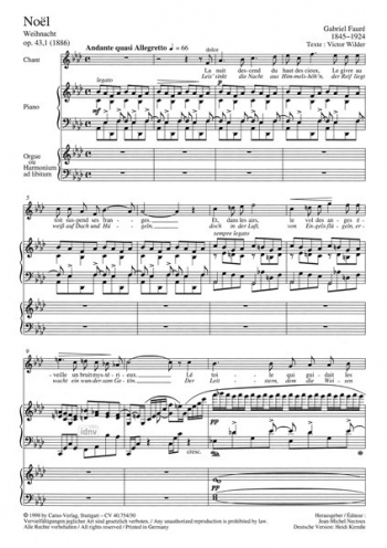 En Priere And Noel Op.43/1 Soprano Voice (Carus)
