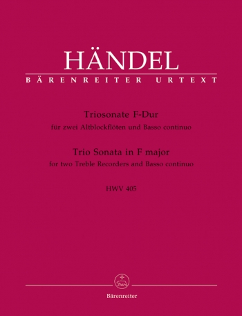 Trio Sonata In F Major: 2 Treble Recorders