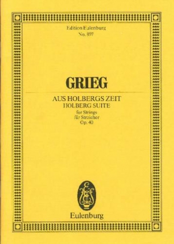 Holberg Suite: Op40: Strings: Miniature Score  (Eulenburg)