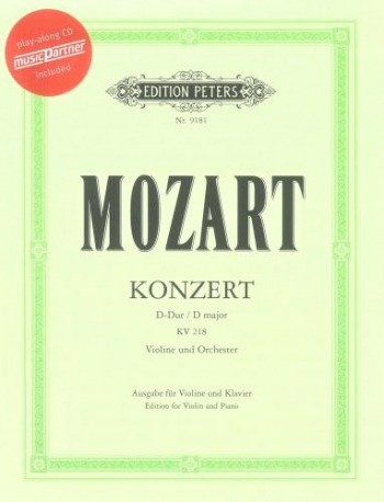 Concerto No.3 D Major K294a: Violin & Piano (Peters)