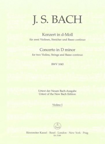 Bach/concerto/double/d Minor Bwv1043/violin 1 Part