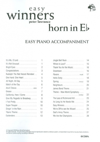 Easy Winners: Tenor Horn: Piano Accompaniment