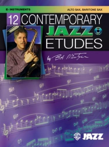 12 Contemporary Jazz Etudes: Alto Saxophone Book & CD (Mintzer) (Alfred)