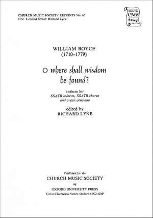 O Where Shall Wisdom Be Found: Vocal SSATB (OUP)