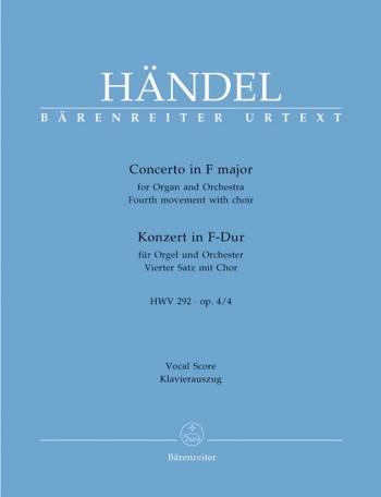 Concerto For Organ: Op4 No4: 4Th Movement: Score  (Barenreiter)