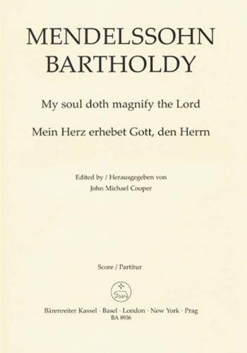 My Soul Doth Magnify The Lord : Vocal Score  (Barenreiter)