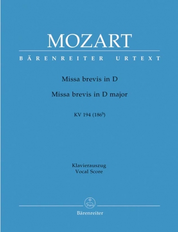 Missa Brevis In D  Kv194: Vocal Score (Barenreiter)