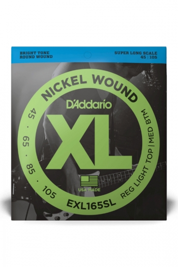 D'Addario Bass Guitar Set Exl165 Bright Round Wound Long Scale 45-105