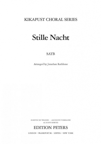 Stille Nacht (silent Night ) - Satb Vocal (rathbone)