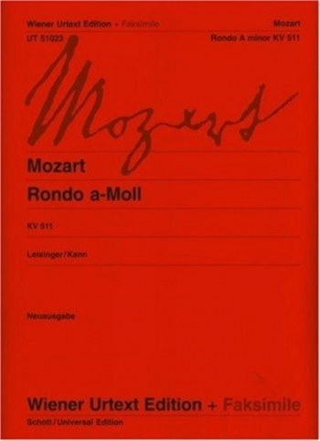 Rondo: A Minor: Kv511: Piano   (Wiener Urtext)