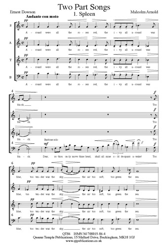 Arnold-two Part Songs-satb -vocal