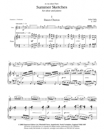 Summer Sketches Oboe & Piano (Emerson)