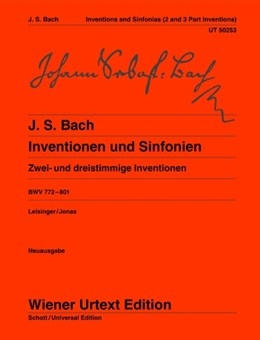 Inventions & Sinfonias: 2 And 3 Inventions : BWV 772-801: Piano (Wiener Urtext)