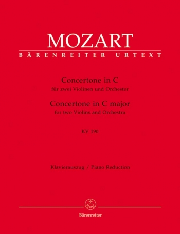 Concerttone  C Kv190: 2 Violins and Piano  (Barenreiter)