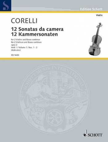12 Chamber Sonatas: No1-3: 2 Violins and Continuo (Schott)