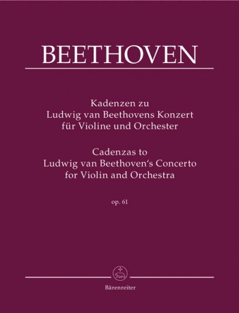 Concerto Various Cadenzas: Op61: Violin & Piano (Barenreiter)