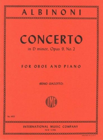 Oboe Concerto Op.9/2 D Minor: Oboe And Piano (International)