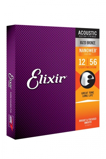 Elixir Acoustic Guitar Nanoweb Light Medium 12-56
